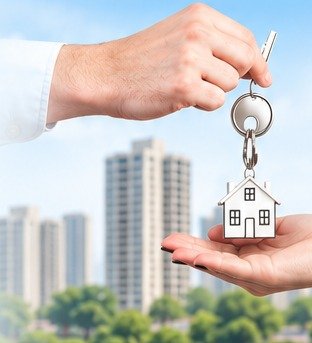 A home key handed over to a new property owner